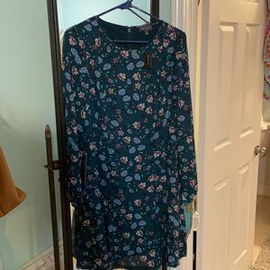 Navy longsleeved Limited floral print dress